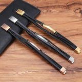 Men's Stainless Steel Multilayer Leather Bracelet