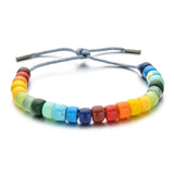 Natural Stone Boho Bracelet & Bangle Rainbow Beads Stone Charm Bracelet