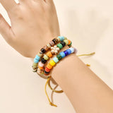 Natural Stone Boho Bracelet & Bangle Rainbow Beads Stone Charm Bracelet