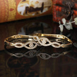 Moroccan Bridal Bracelet Set for Women with Rhinestones 2Pcs/Set