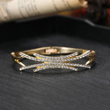 Moroccan Bridal Bracelet Set for Women with Rhinestones 2Pcs/Set