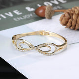 Moroccan Bridal Bracelet Set for Women with Rhinestones 2Pcs/Set