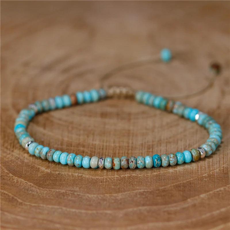 YueTong Natural Stone Beads Tibetan Stretch Bracelet For Men Women Yoga