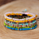 YueTong Natural Stone Beads Tibetan Stretch Bracelet For Men Women Yoga