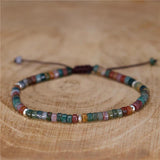 YueTong Natural Stone Beads Tibetan Stretch Bracelet For Men Women Yoga