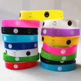 20PCS Smile Face Silicone Bracelets Night Glow Wristband For Women Men Kids