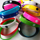 20PCS Smile Face Silicone Bracelets Night Glow Wristband For Women Men Kids