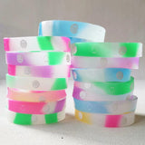 20PCS Smile Face Silicone Bracelets Night Glow Wristband For Women Men Kids