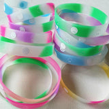 20PCS Smile Face Silicone Bracelets Night Glow Wristband For Women Men Kids