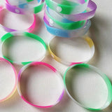 20PCS Smile Face Silicone Bracelets Night Glow Wristband For Women Men Kids
