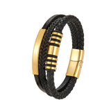 Men's Leather Bracelet Stainless Steel Accessories