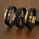 Men's Leather Bracelet Stainless Steel Accessories