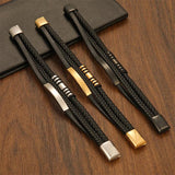 Men's Leather Bracelet Stainless Steel Accessories