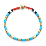 Boho Enamel Stretch Bracelets Rainbow Beads Stackable Bracelet Men