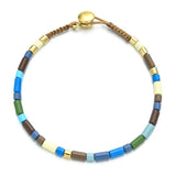 Boho Enamel Stretch Bracelets Rainbow Beads Stackable Bracelet Men