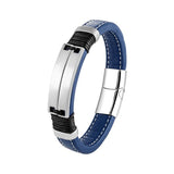 Stainless Steel Punk Charm Leather Bracelet