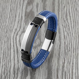 Stainless Steel Punk Charm Leather Bracelet