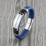 Stainless Steel Punk Charm Leather Bracelet