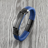 Stainless Steel Punk Charm Leather Bracelet