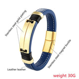 Stainless Steel Punk Charm Leather Bracelet