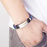 Stainless Steel Punk Charm Leather Bracelet