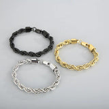 Women Silver Stainless Steel Rope Bracelet Adjustable Jewelry Gift