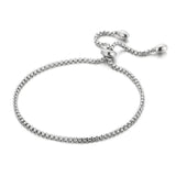 Women Silver Stainless Steel Rope Bracelet Adjustable Jewelry Gift