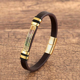 CZ Charm Bracelet Leather Rope Chain Bangles