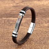 CZ Charm Bracelet Leather Rope Chain Bangles