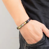 CZ Charm Bracelet Leather Rope Chain Bangles