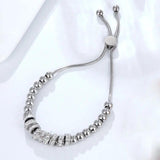 Zircon Circle Bracelet Adjustable Size Stainless Steel Jewelry for Women