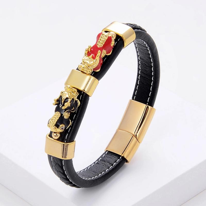 Multicolor PIXIU Guardian Beast Leather Rope Chain Bracelet