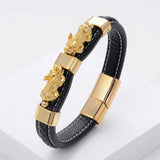 Multicolor PIXIU Guardian Beast Leather Rope Chain Bracelet