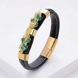Multicolor PIXIU Guardian Beast Leather Rope Chain Bracelet