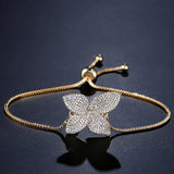 Zirconia Flower Charm Bracelet for Women