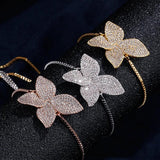 Zirconia Flower Charm Bracelet for Women