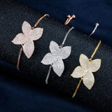 Zirconia Flower Charm Bracelet for Women