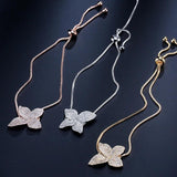 Zirconia Flower Charm Bracelet for Women