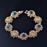 Vintage CZ Flower Bracelet Antique Chain Bangle ZD1 SSP