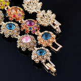Vintage CZ Flower Bracelet Antique Chain Bangle ZD1 SSP