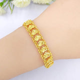 Stylish 24k Heart Charm Bracelet for Women Love Lace Bangle Girls Jewelry