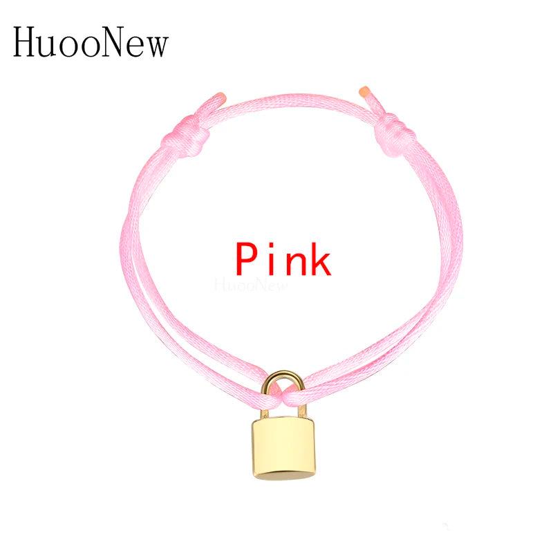 Adjustable Rope Bracelet Stainless Steel Lucky Lock Bangle