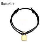 Adjustable Rope Bracelet Stainless Steel Lucky Lock Bangle