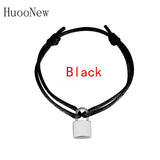 Adjustable Rope Bracelet Stainless Steel Lucky Lock Bangle