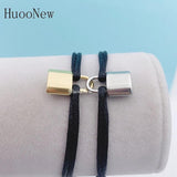 Adjustable Rope Bracelet Stainless Steel Lucky Lock Bangle