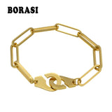 Stainless Steel Handcuff Bracelet Bangle Chain Bracelet