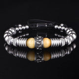 Skull Men Bracelet with Tigereye Stone