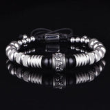 Skull Men Bracelet with Tigereye Stone