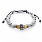 Skull Men Bracelet with Tigereye Stone