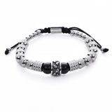 Skull Men Bracelet with Tigereye Stone